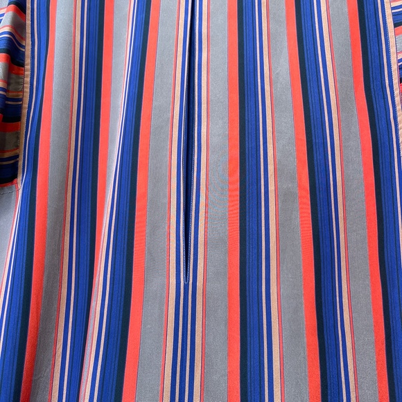 LC | VTG Retro Disco Dolaman Long Sleeve Allover Stripe Button Front Blouse - Picture 13 of 17